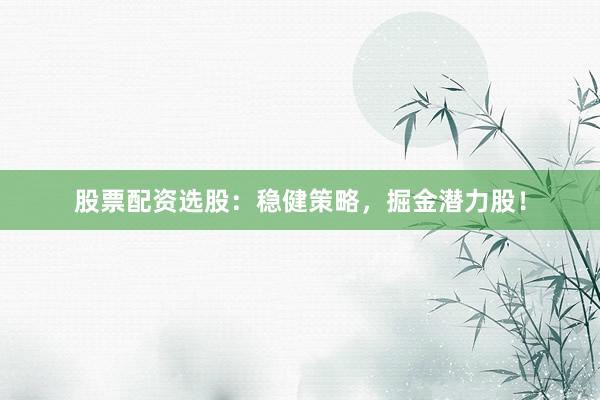 股票配资选股:稳健策略,掘金潜力股!