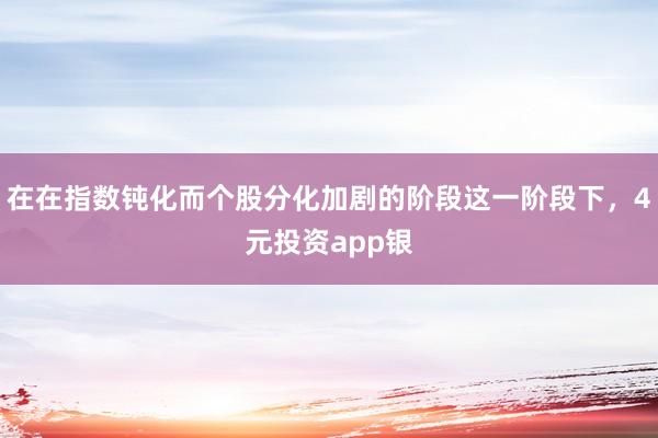 在在指数钝化而个股分化加剧的阶段这一阶段下,4元投资app银