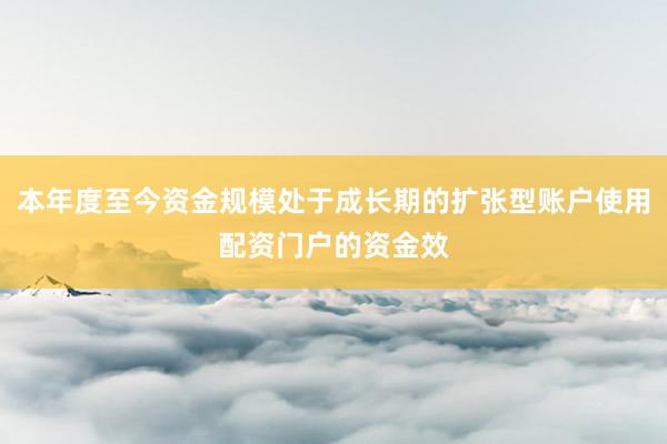本年度至今资金规模处于成长期的扩张型账户使用配资门户的资金效
