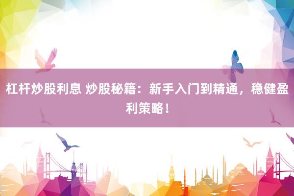杠杆炒股利息 炒股秘籍：新手入门到精通，稳健盈利策略！