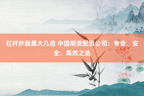 杠杆炒股最大几倍 中国期货配资公司:专业、安全、高效之选