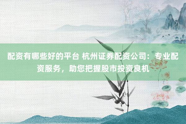 配资有哪些好的平台 杭州证券配资公司：专业配资服务，助您把握股市投资良机