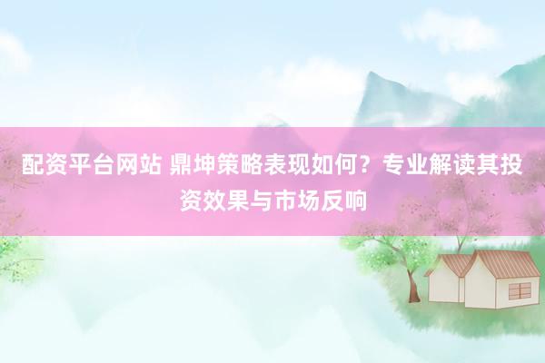 配资平台网站 鼎坤策略表现如何？专业解读其投资效果与市场反响